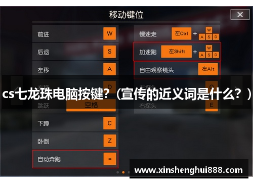 cs七龙珠电脑按键？(宣传的近义词是什么？)
